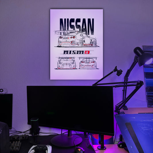 Poster Nissan GTR Nismo – Fond Blanc