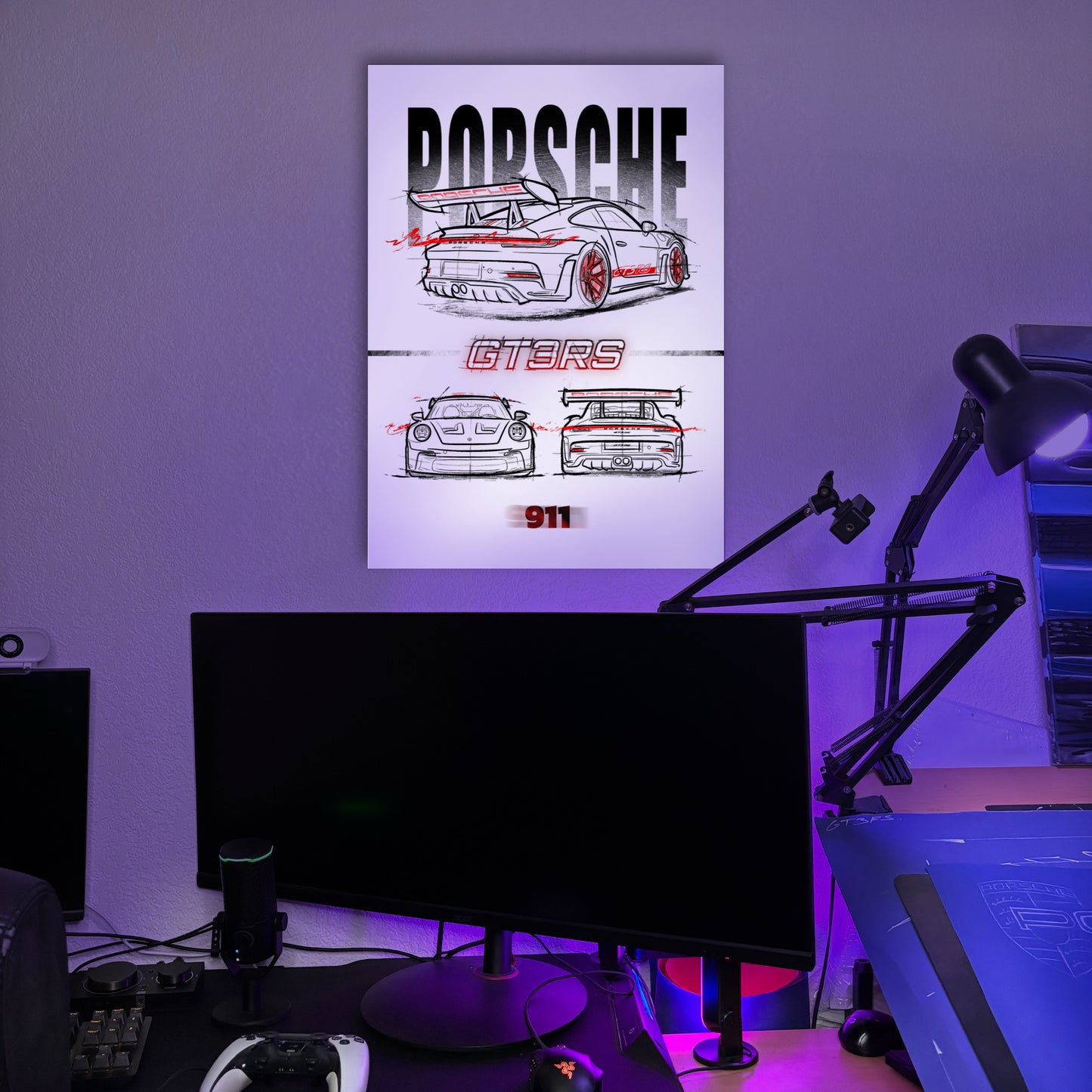 Poster GT3RS – Fond Blanc