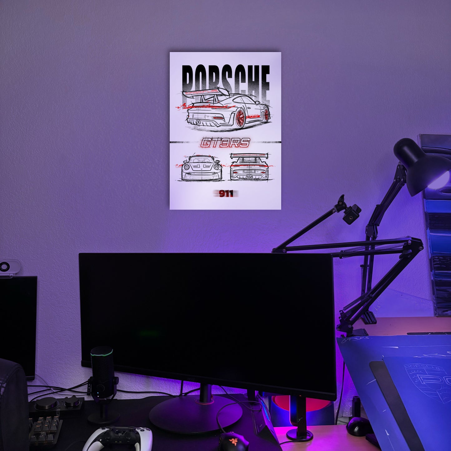 Poster GT3RS – Fond Blanc