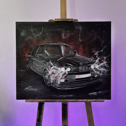 BMW E30 – Œuvre originale 50cm x 61cm
