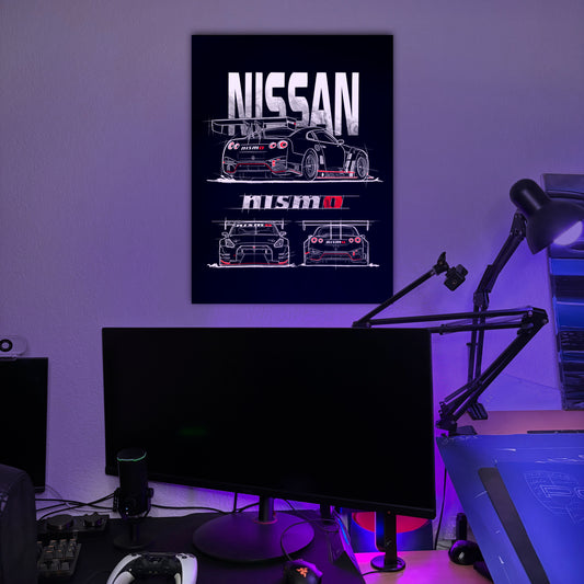Poster Nissan GTR Nismo – Fond Noir